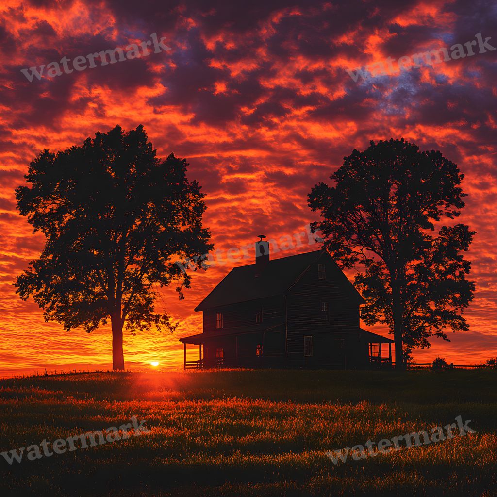 Countryside Silhouette Backdrop Images