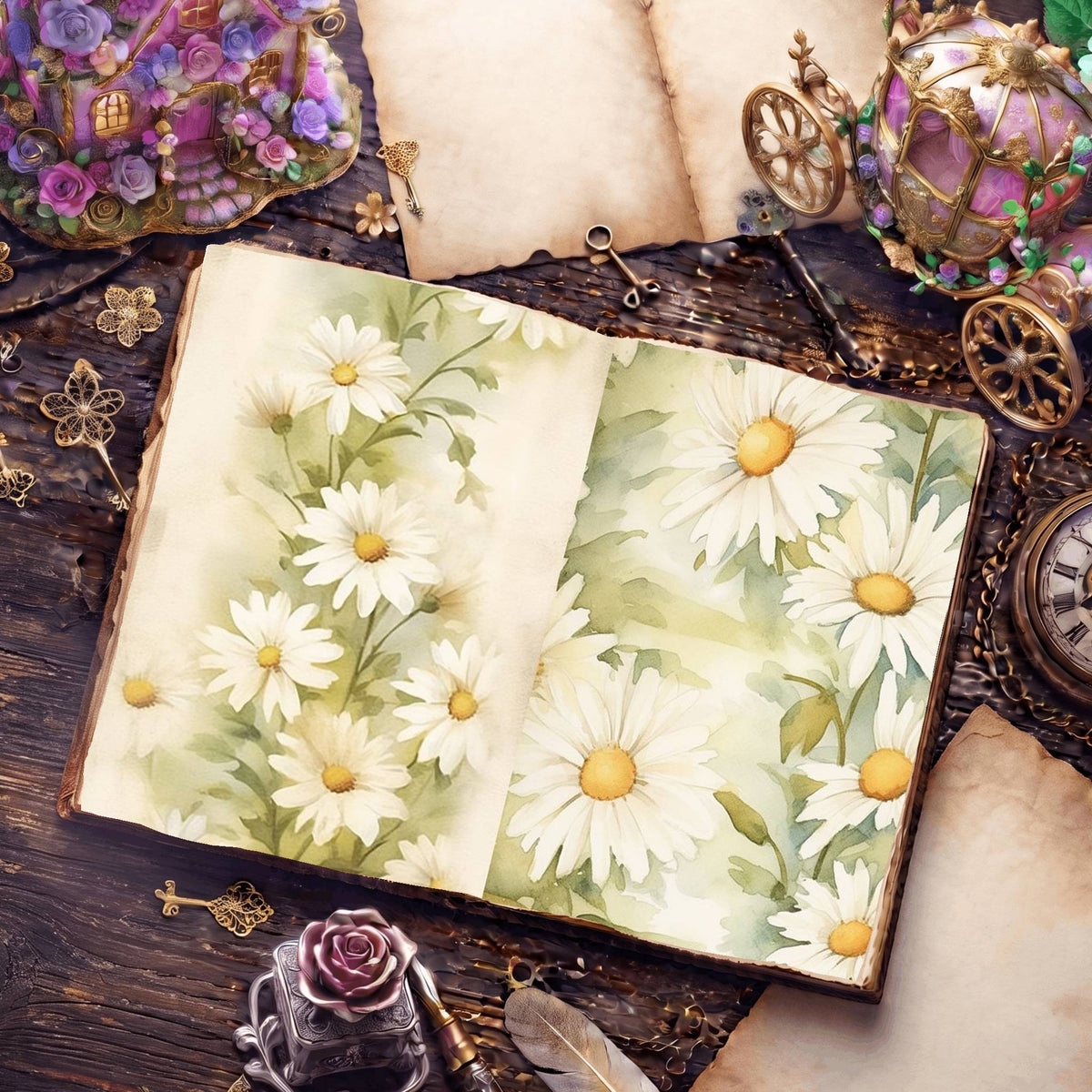 Daisies Digital Papers