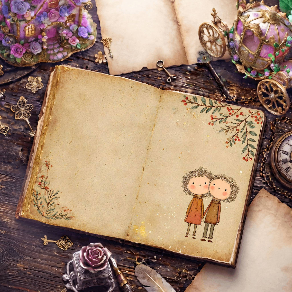 Earthy Colors Christmas Digital Papers
