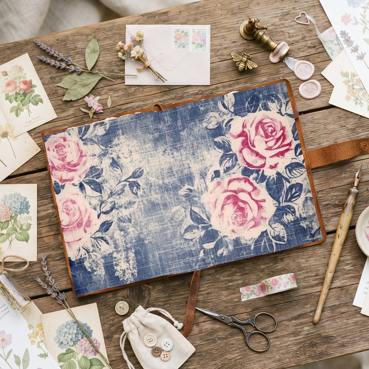 Faded Pink Roses Digital Papers