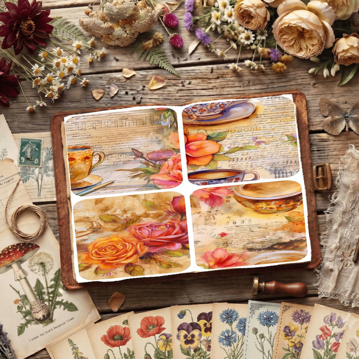 Floral Coffee Digital Papers