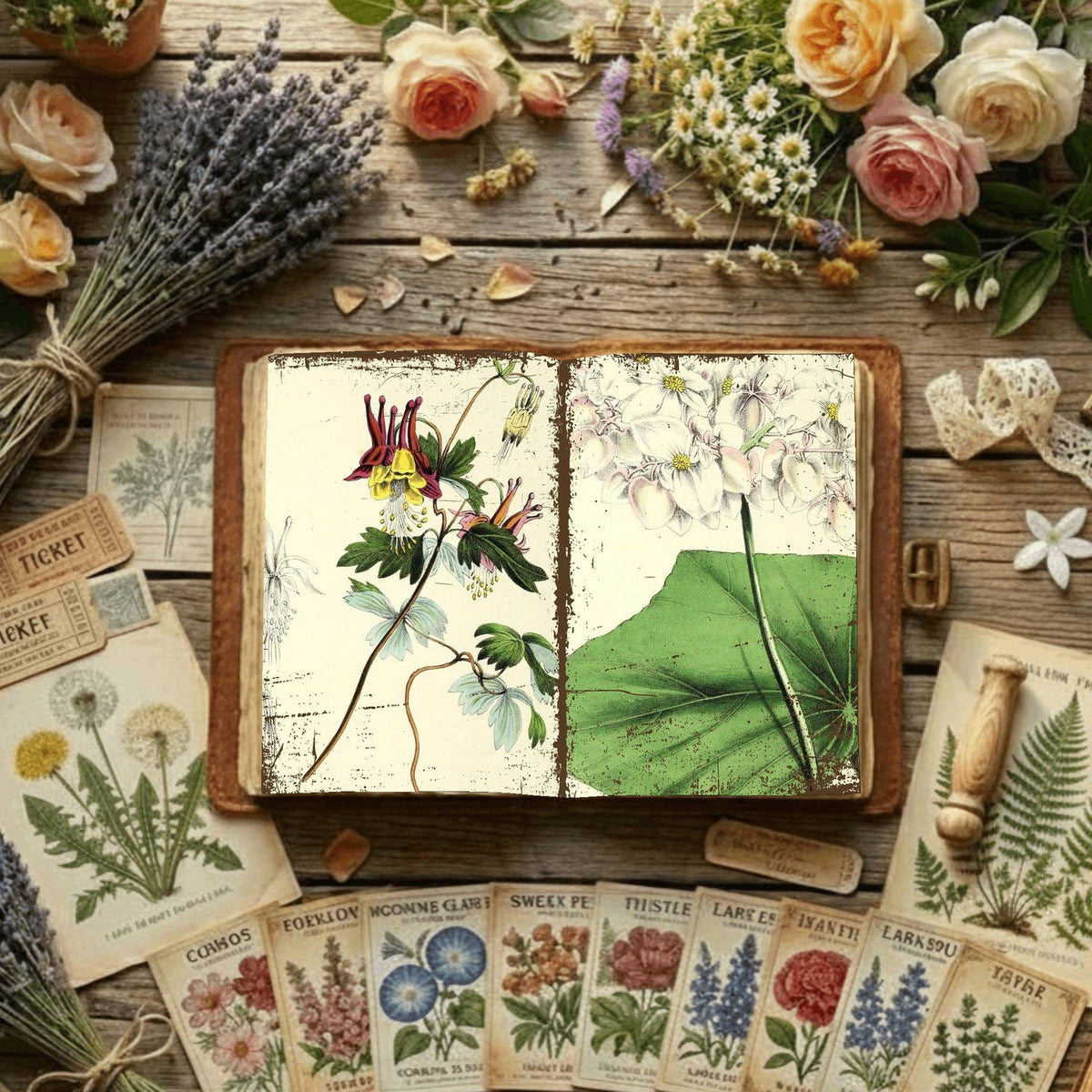 Floral Illustrations Digital Papers