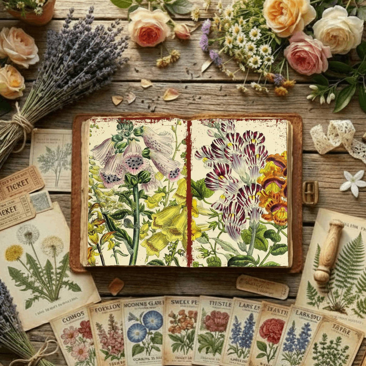 Floral Illustrations Digital Papers