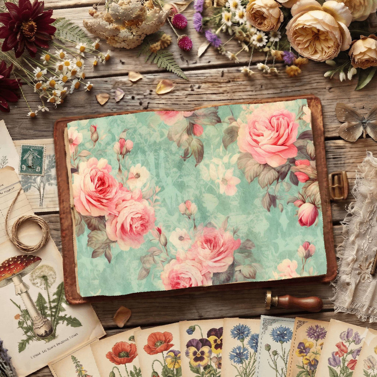 Floral Shabby Digital Papers