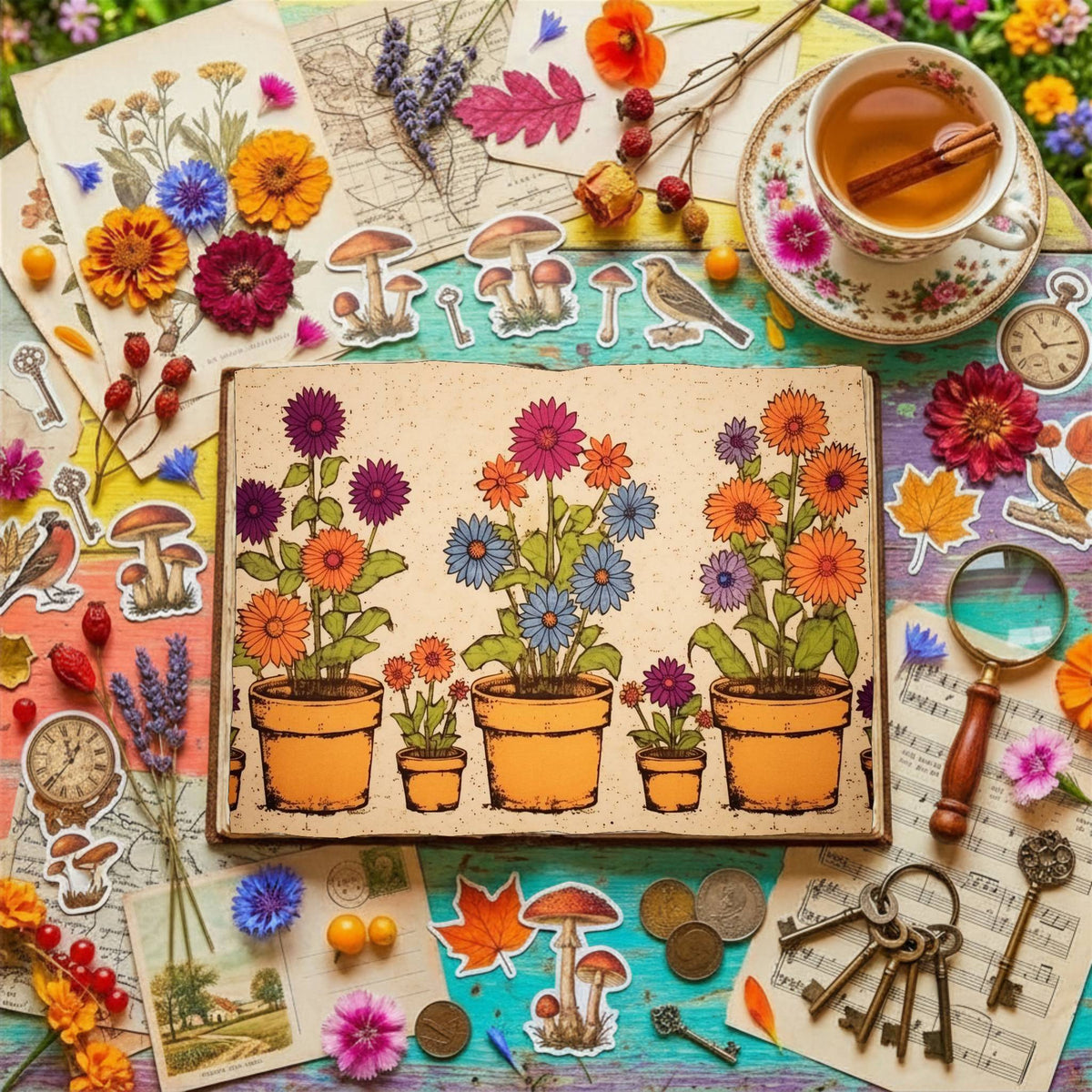 Flower Pots Digital Papers