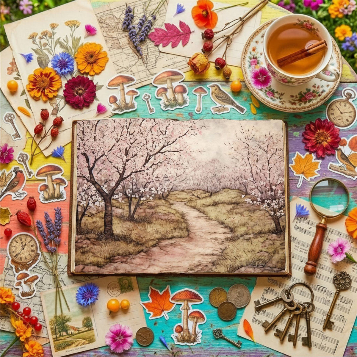 Flower Trail Digital Papers