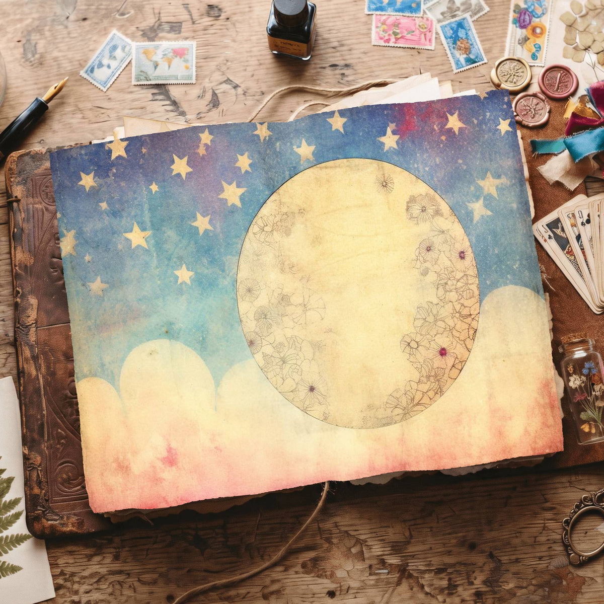 Full Moon Set Digital Papers