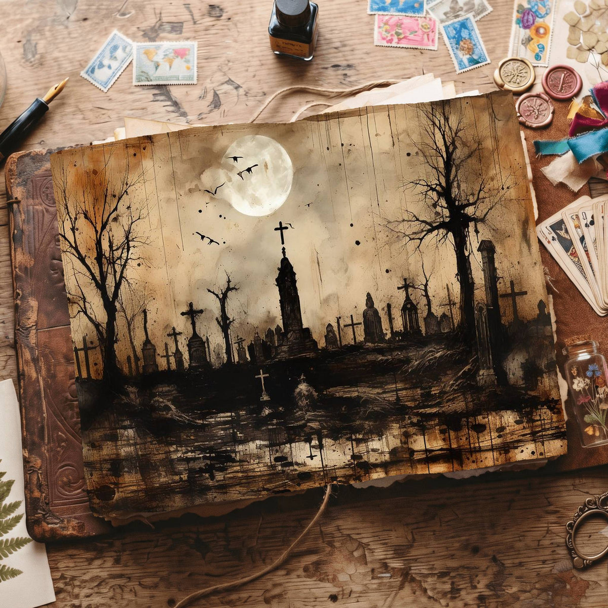 Gothic Cemetery Digital Papers