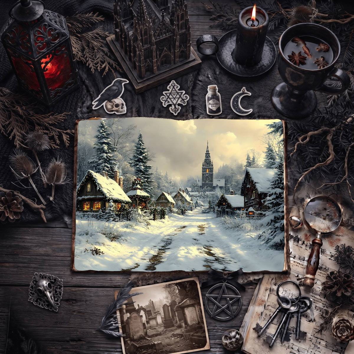 Gothic Christmas Digital Papers
