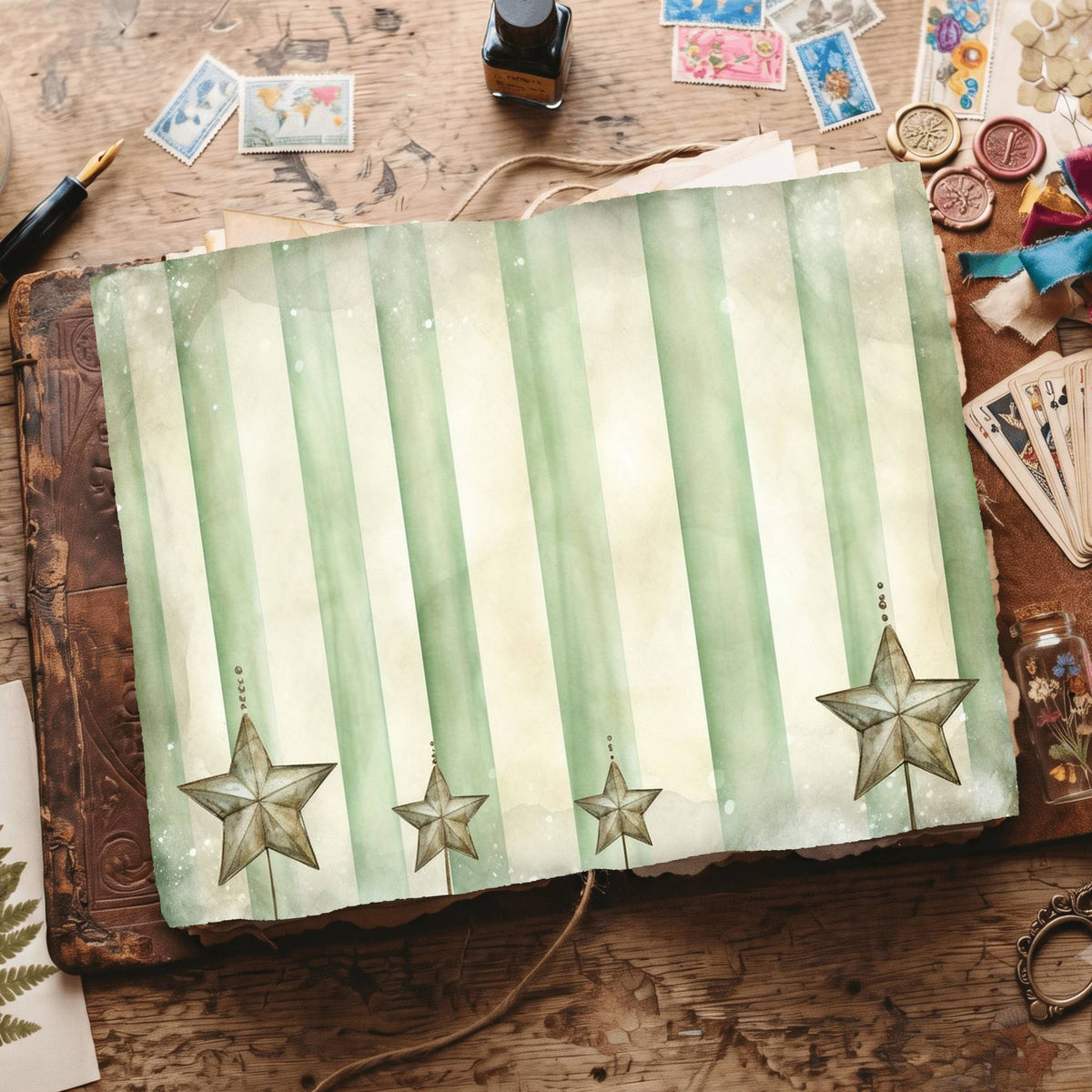 Green Christmas Digital Papers