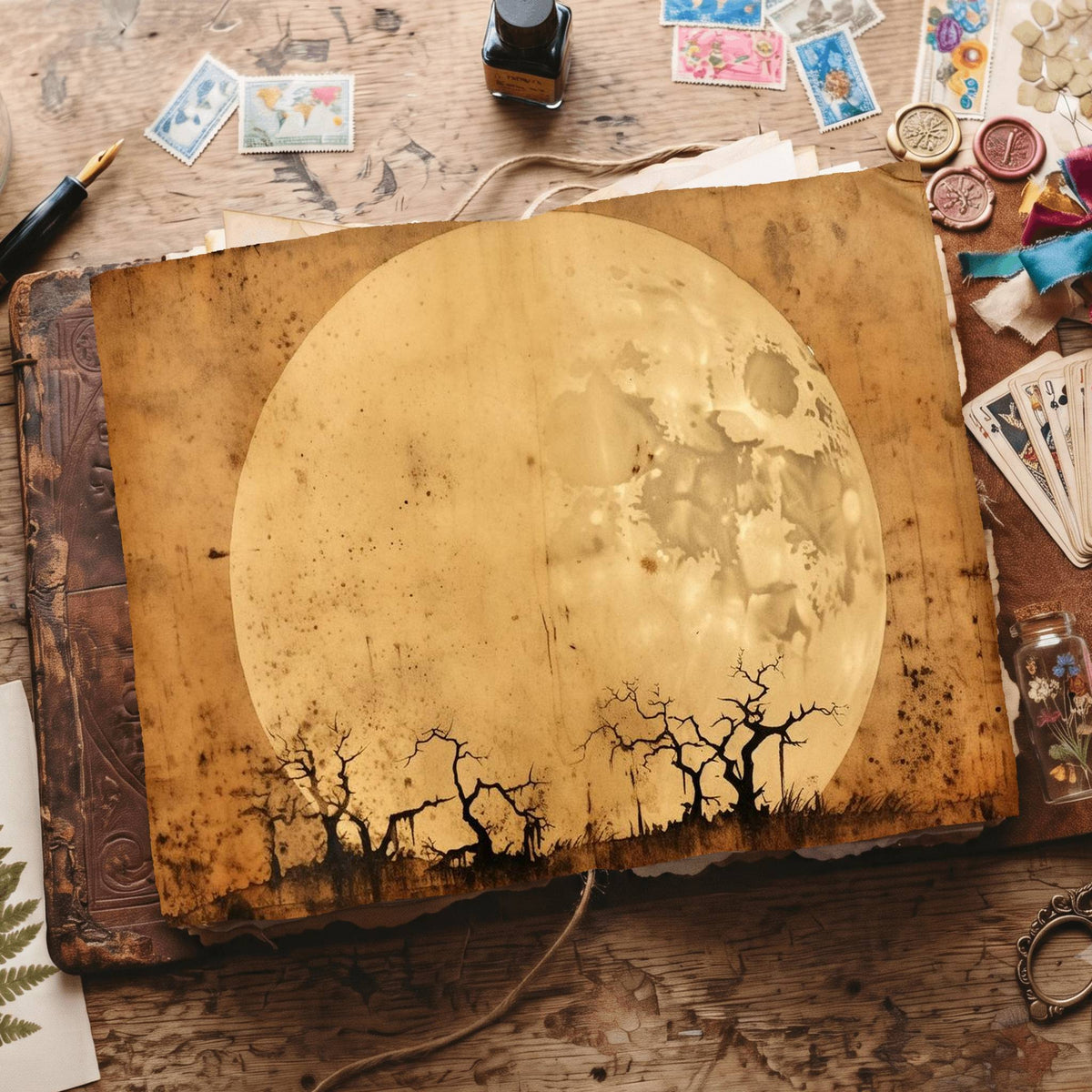 Halloween Moon Digital Papers