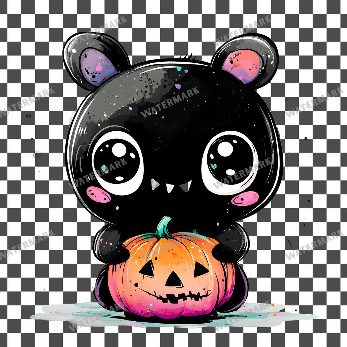 Halloween Kawaii Style Clipart Pngs