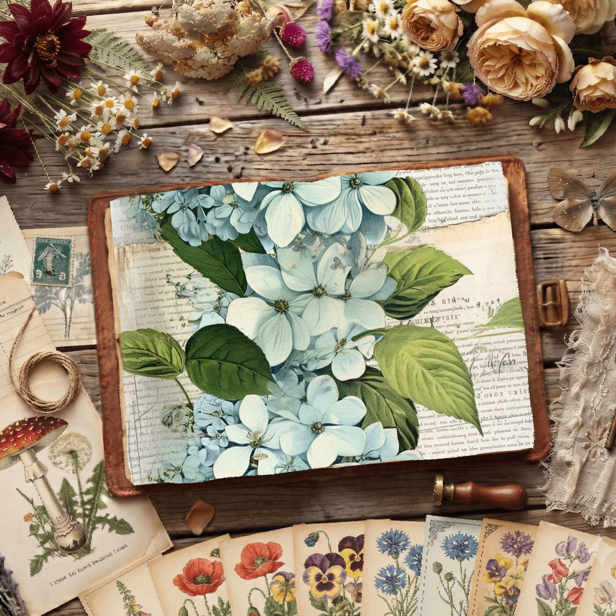 Hydrangea Flower Digital Papers