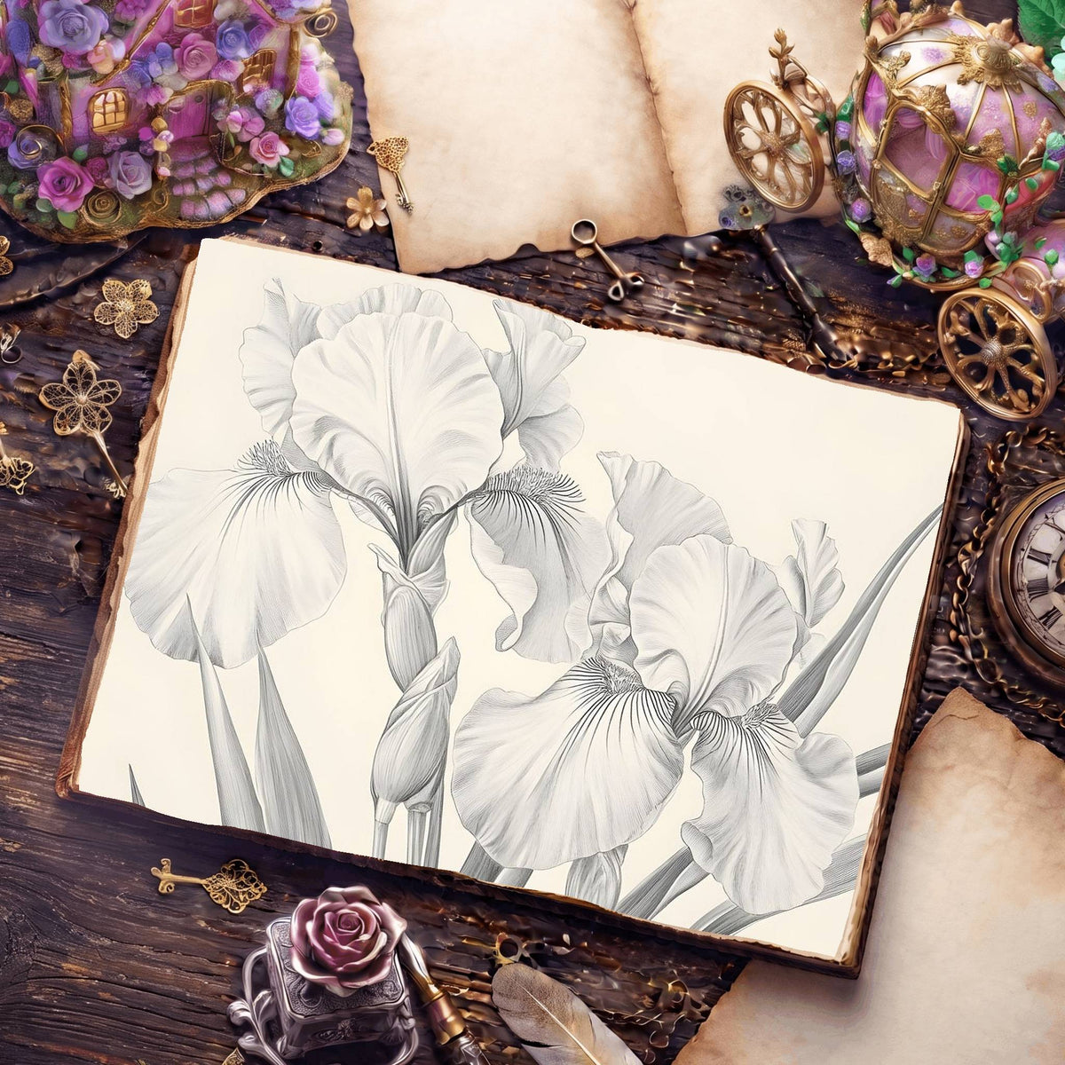 Irises Digital Papers