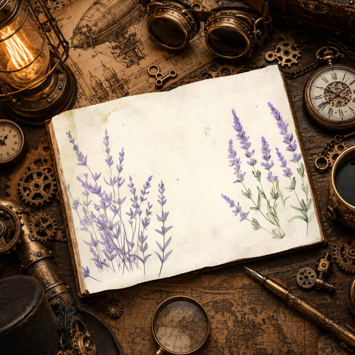 Lavender Leaves Digital Papers