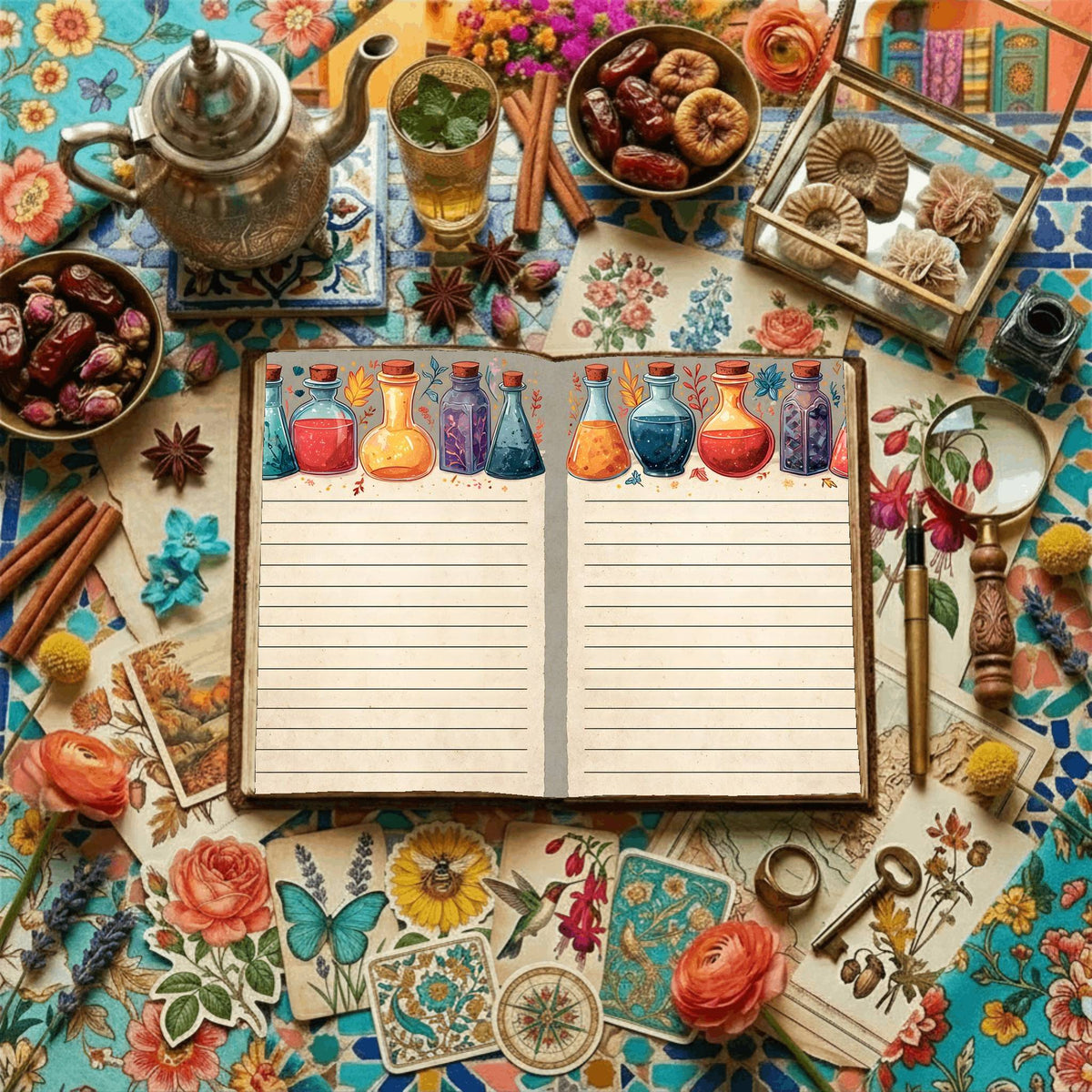 Lined Witchcraft Themed Digital Papers