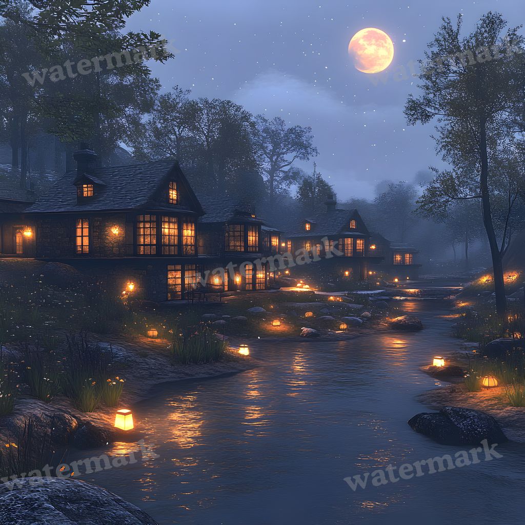 Moonlit Clearing Backdrop Images