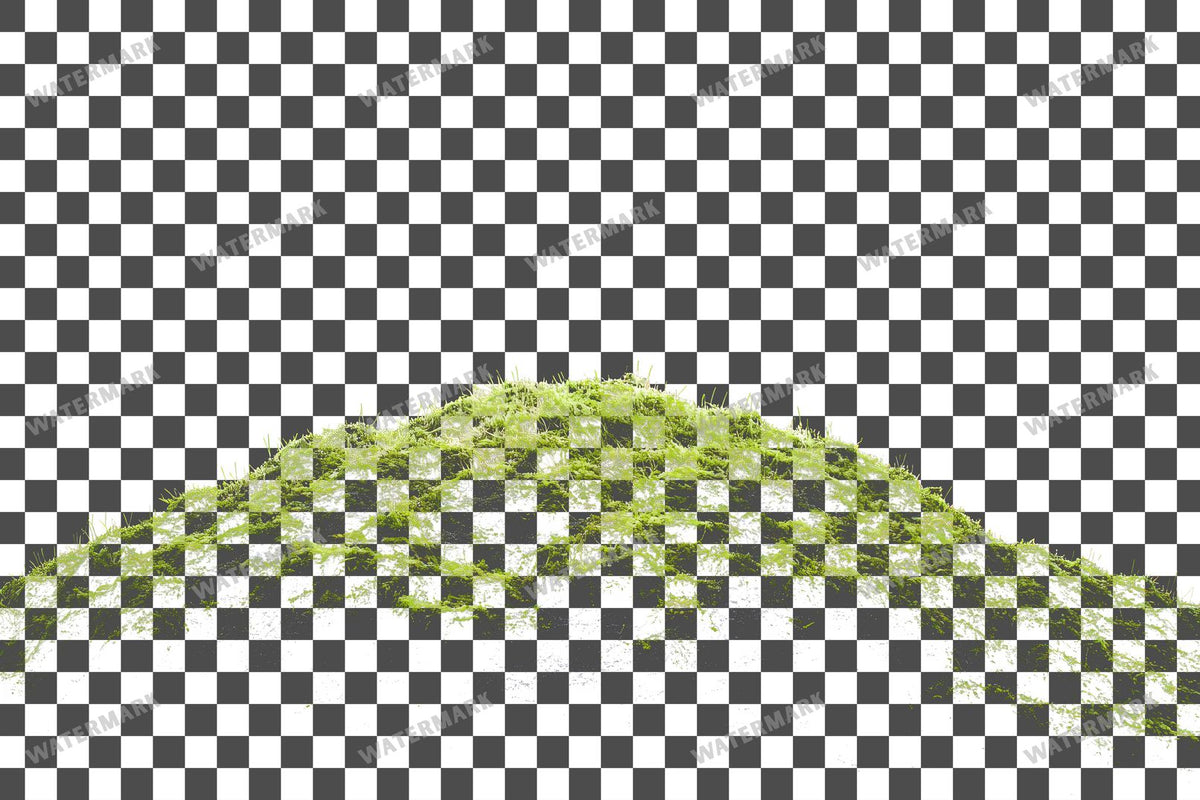 Mossy Hill Snowy Peak PNG overlay on a transparent checkered background, preview 14