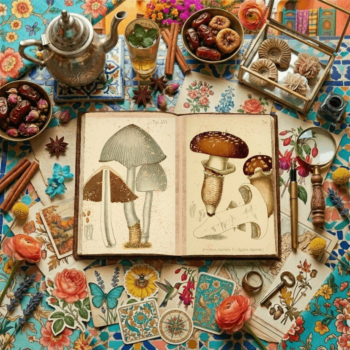 Mushroom Botanical Garden Digital Papers