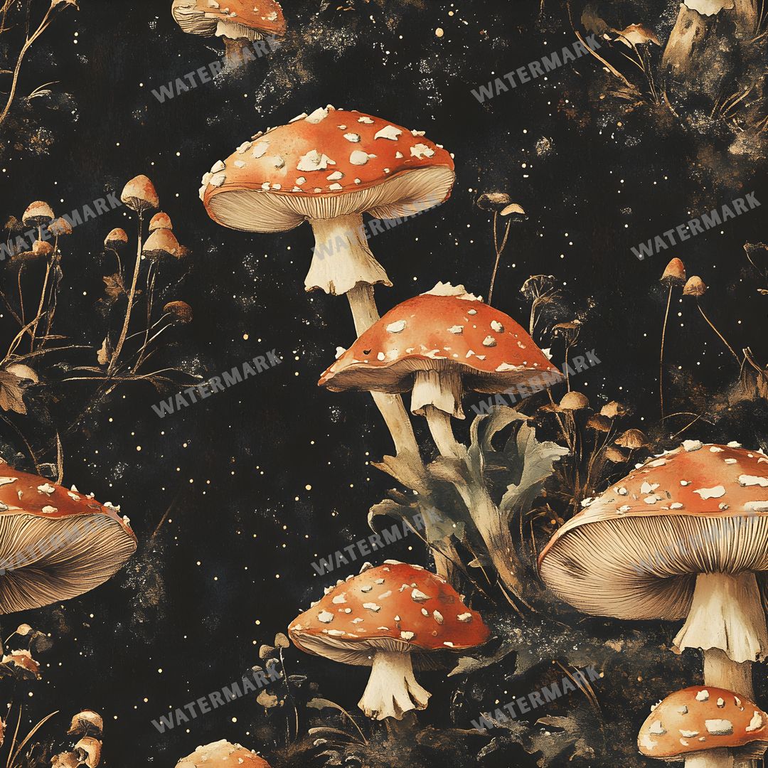 Mushrooms Seamless Pattern
