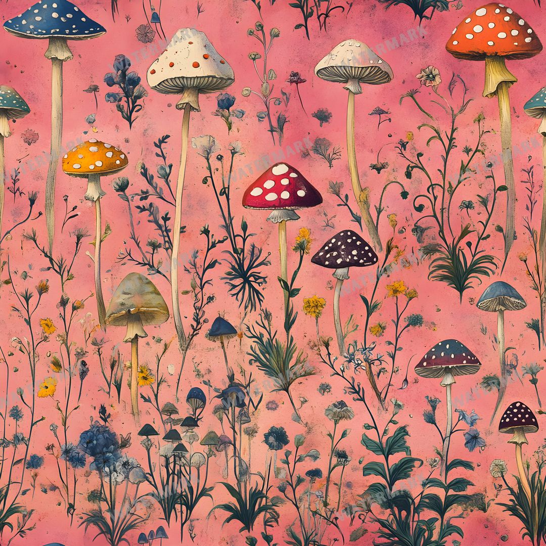 Mushrooms Seamless Pattern