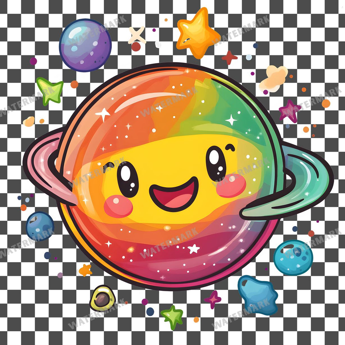Planet Kawaii Style Clipart Pngs