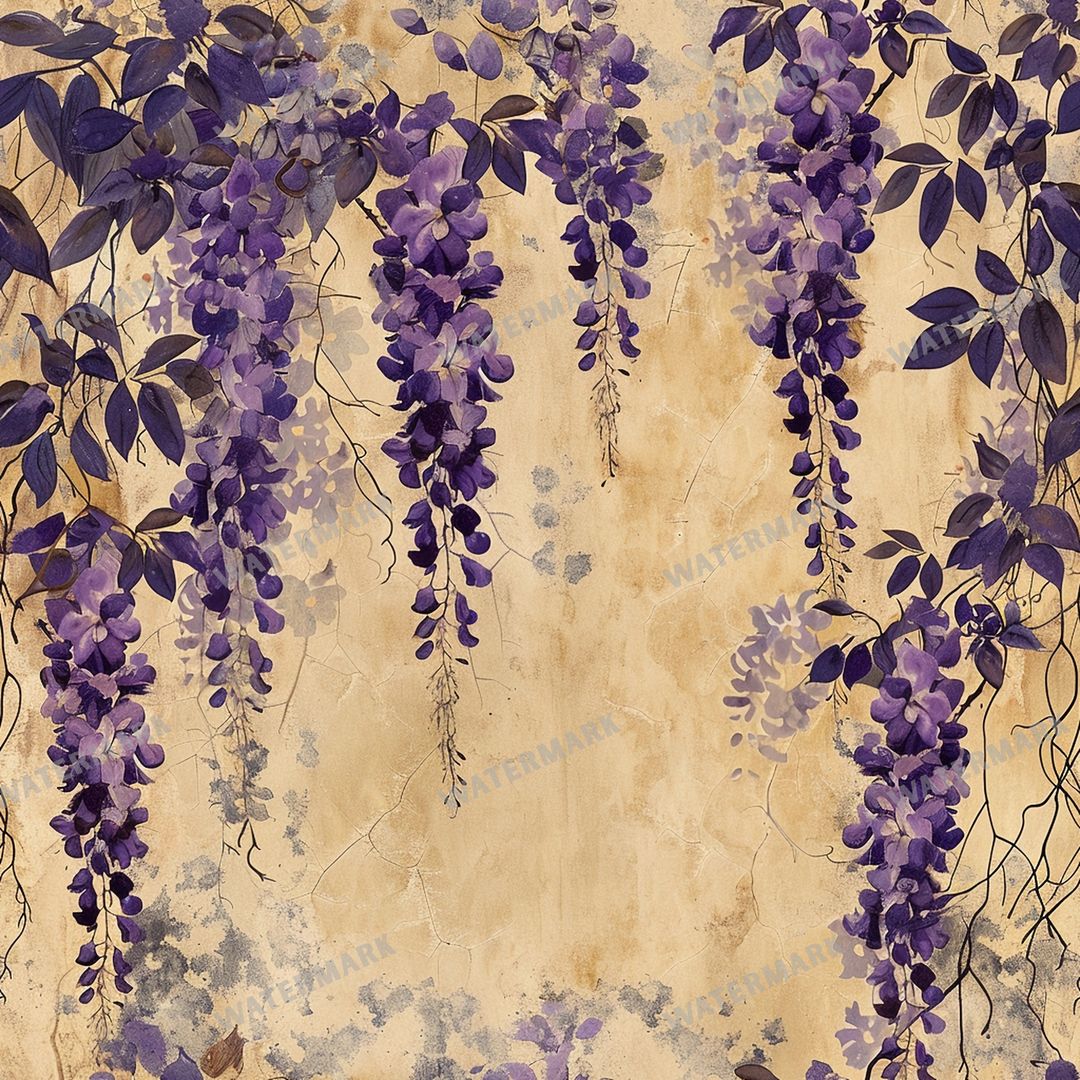 Purple Flowers Seamless Pattern