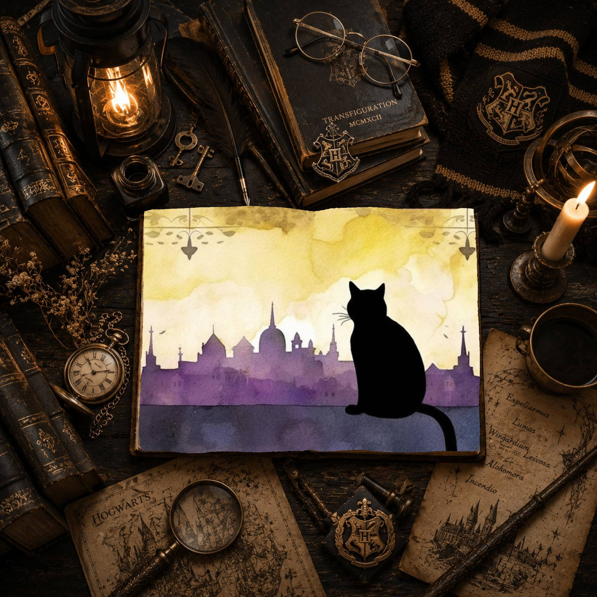 Purple Watercolour Witch Digital Papers