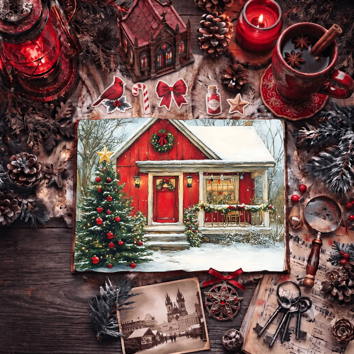 Red Christmas Digital Papers