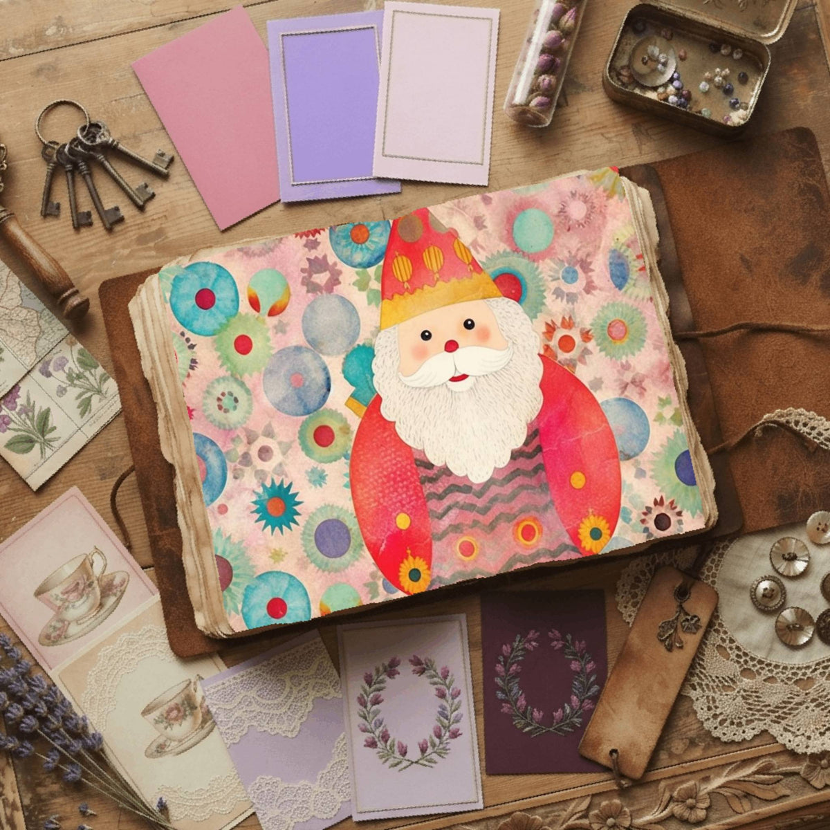 Santa Claus Watercolor Digital Papers