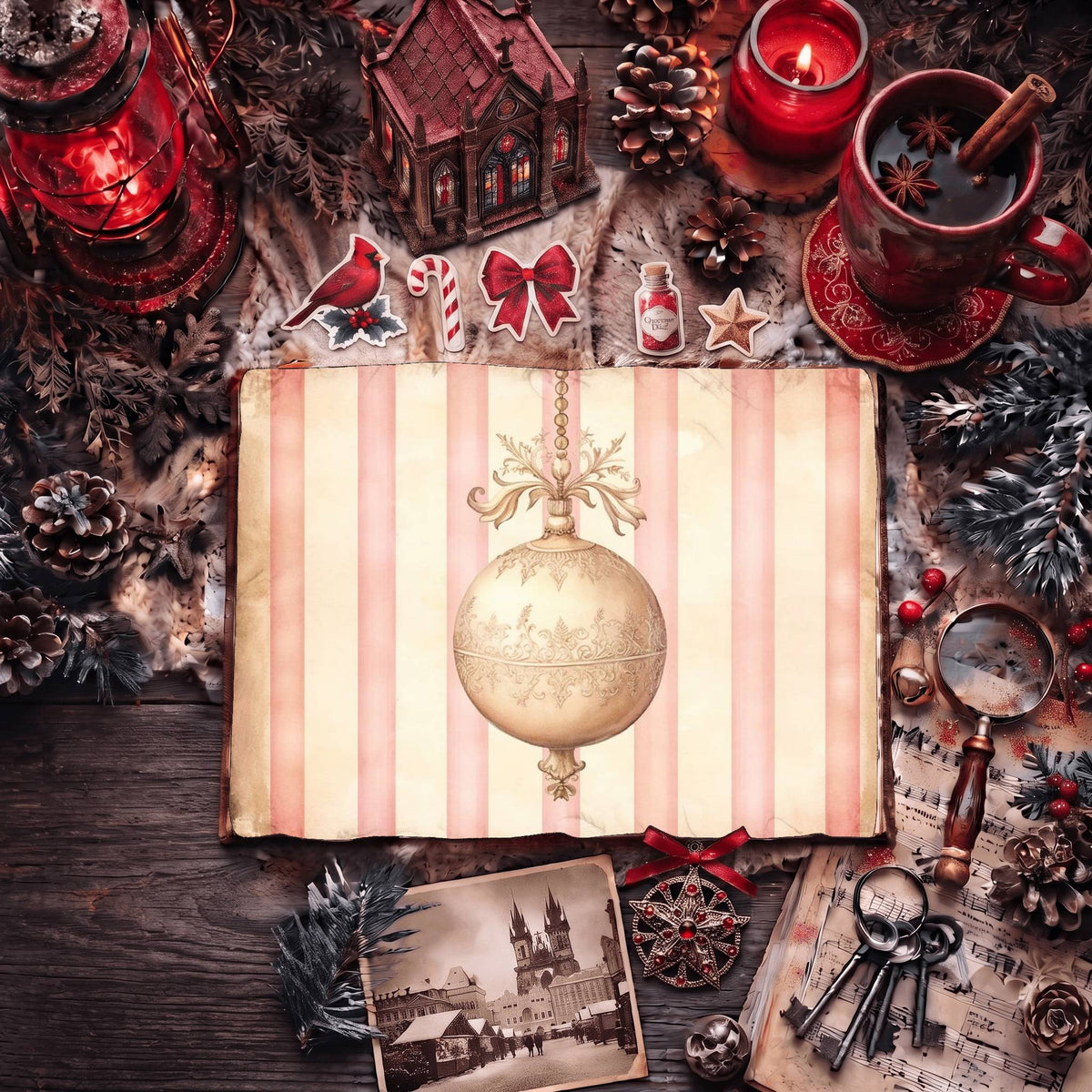 Striped Christmas Digital Papers