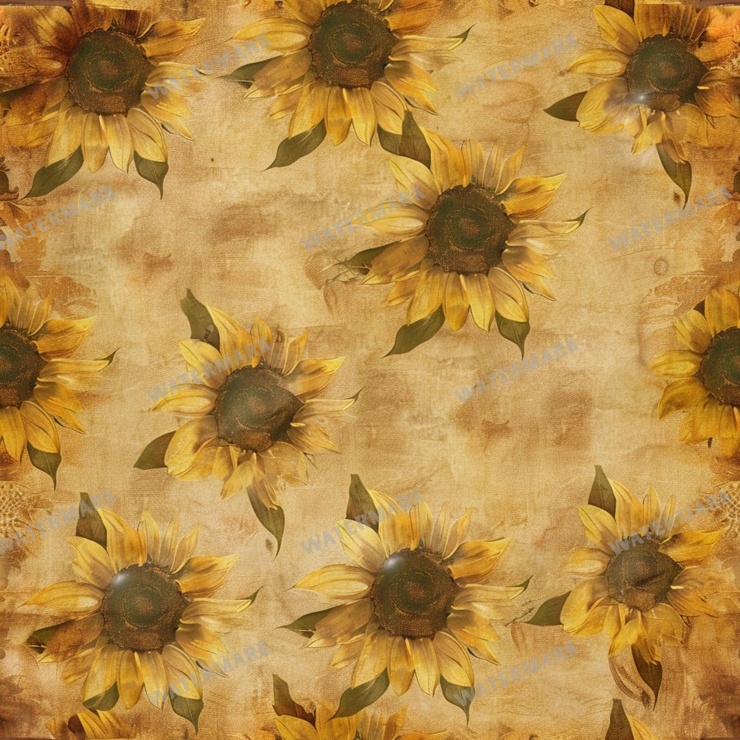 Sunflowers Seamless Pattern