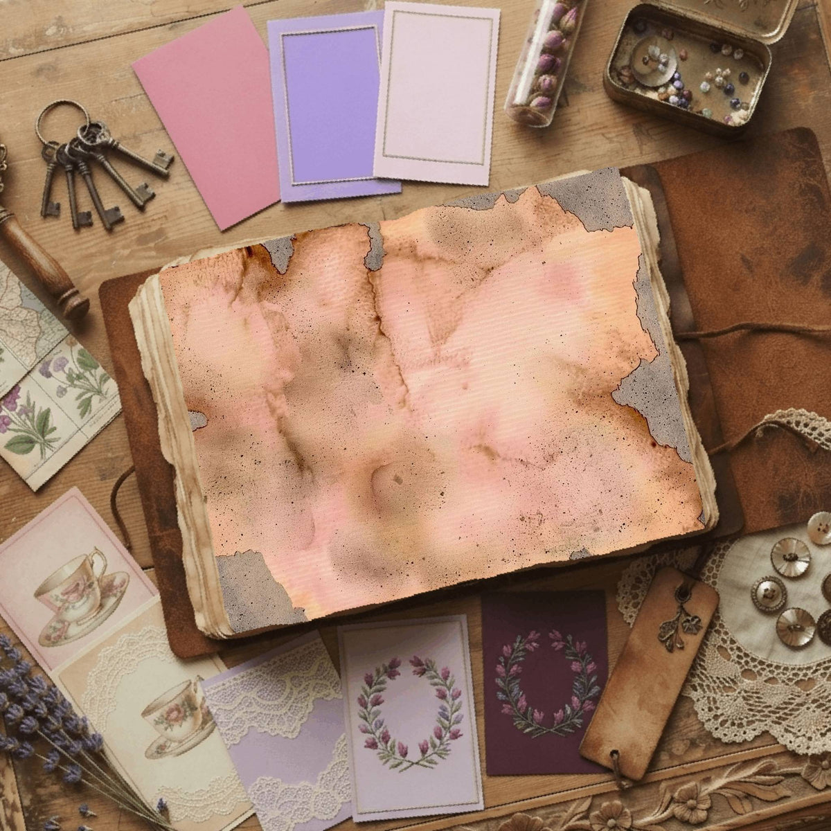 Tea printable junk journal paper, page preview 14