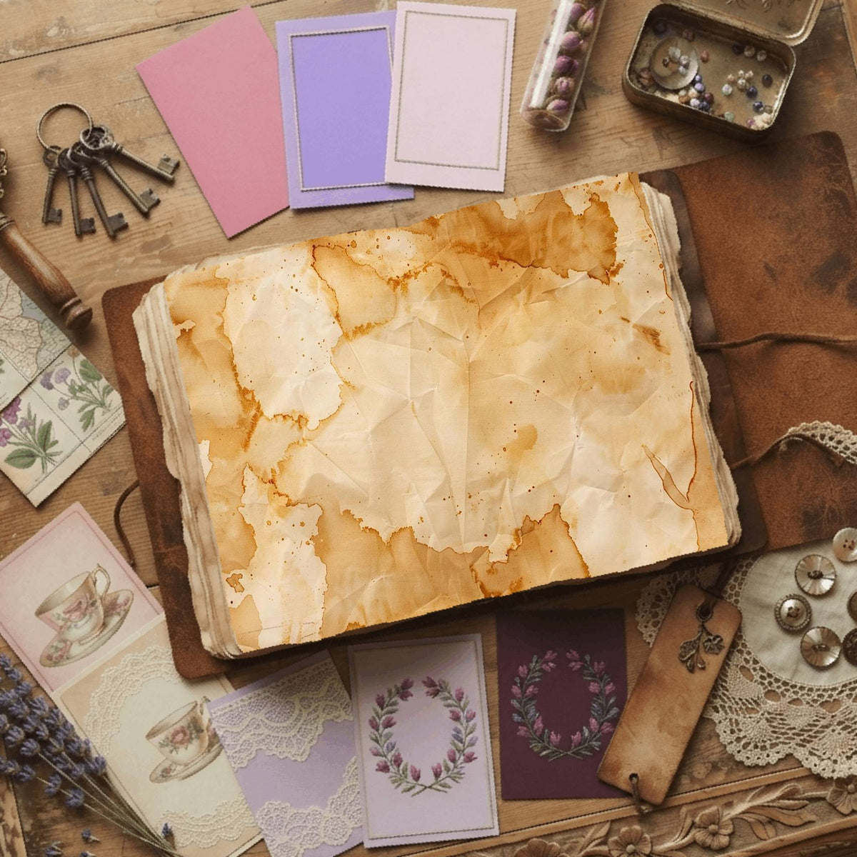 Tea printable junk journal paper, page preview 14