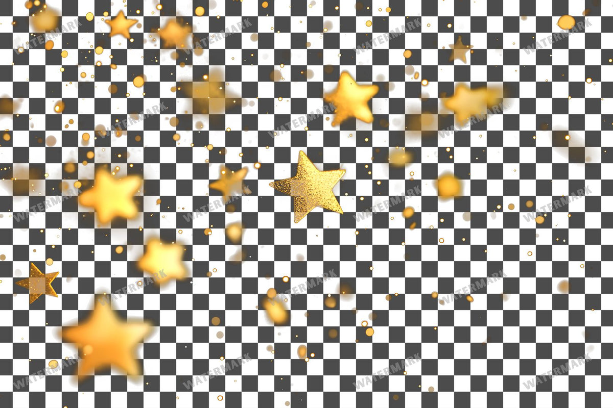 Twinkling Gold Stars Transparent Overlay Pngs
