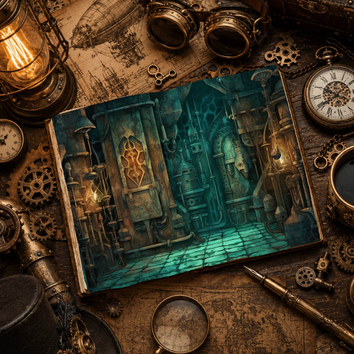 Underwater Steampunk Digital Papers