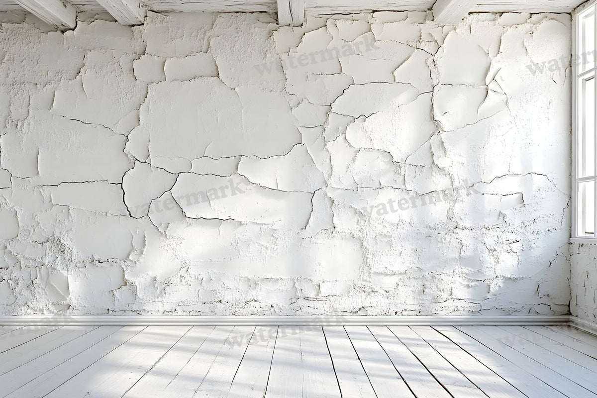 Vintage Textured Wall Ivory White digital photo backdrop for photo editing, preview 13
