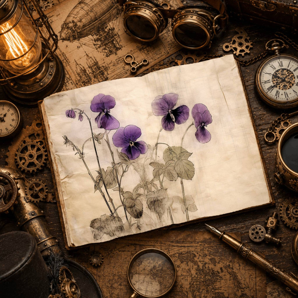 Violets Watercolour Digital Papers