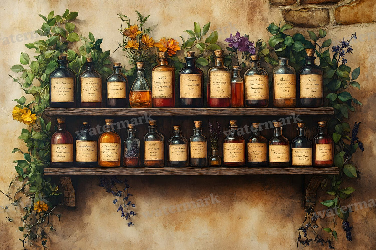 Witch Apothecary Scene Backdrop Images