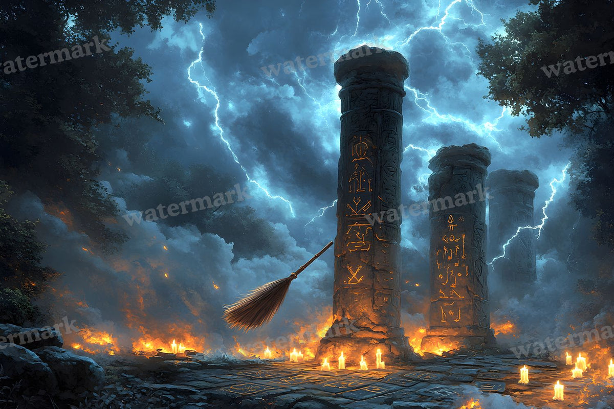 Witch Broomstick Backdrop Images