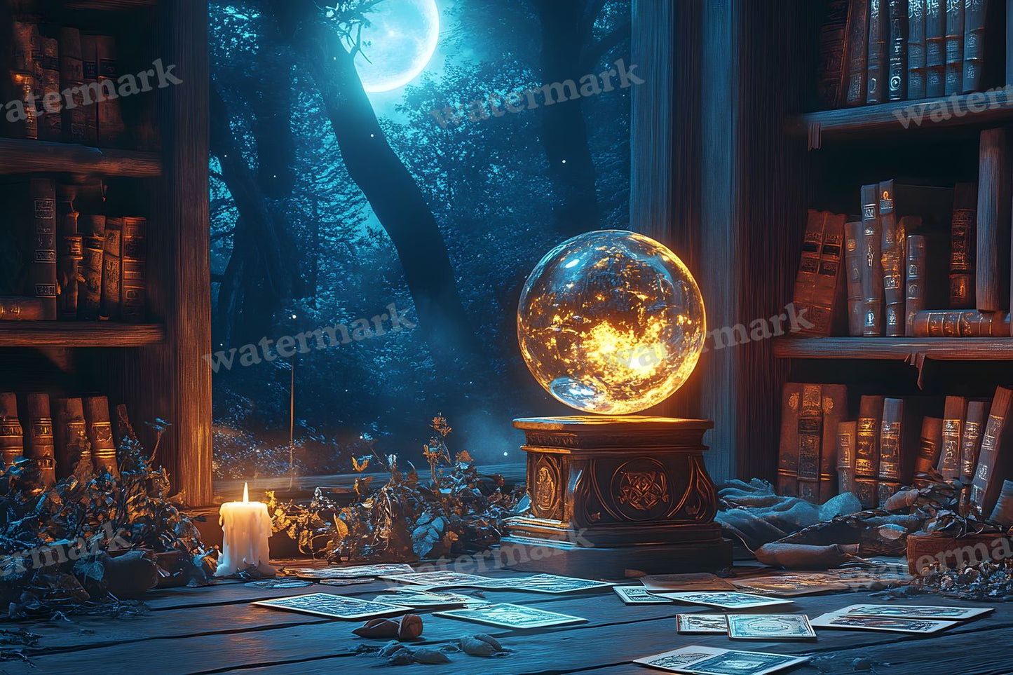 Witchs Crystal Ball Backdrop Images