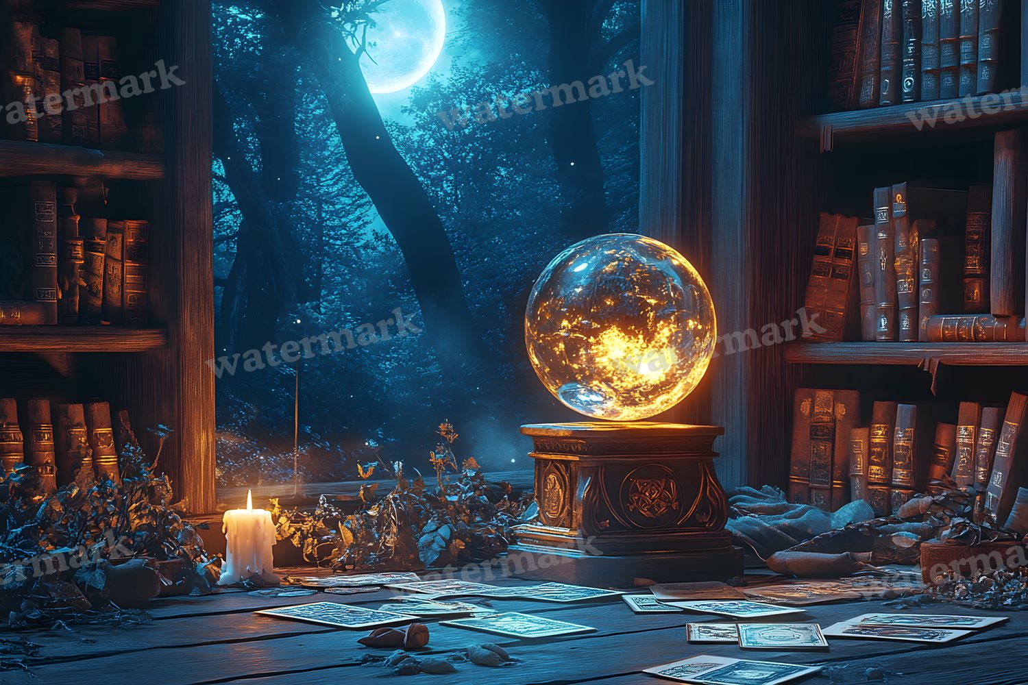 Witchs Crystal Ball Backdrop Images
