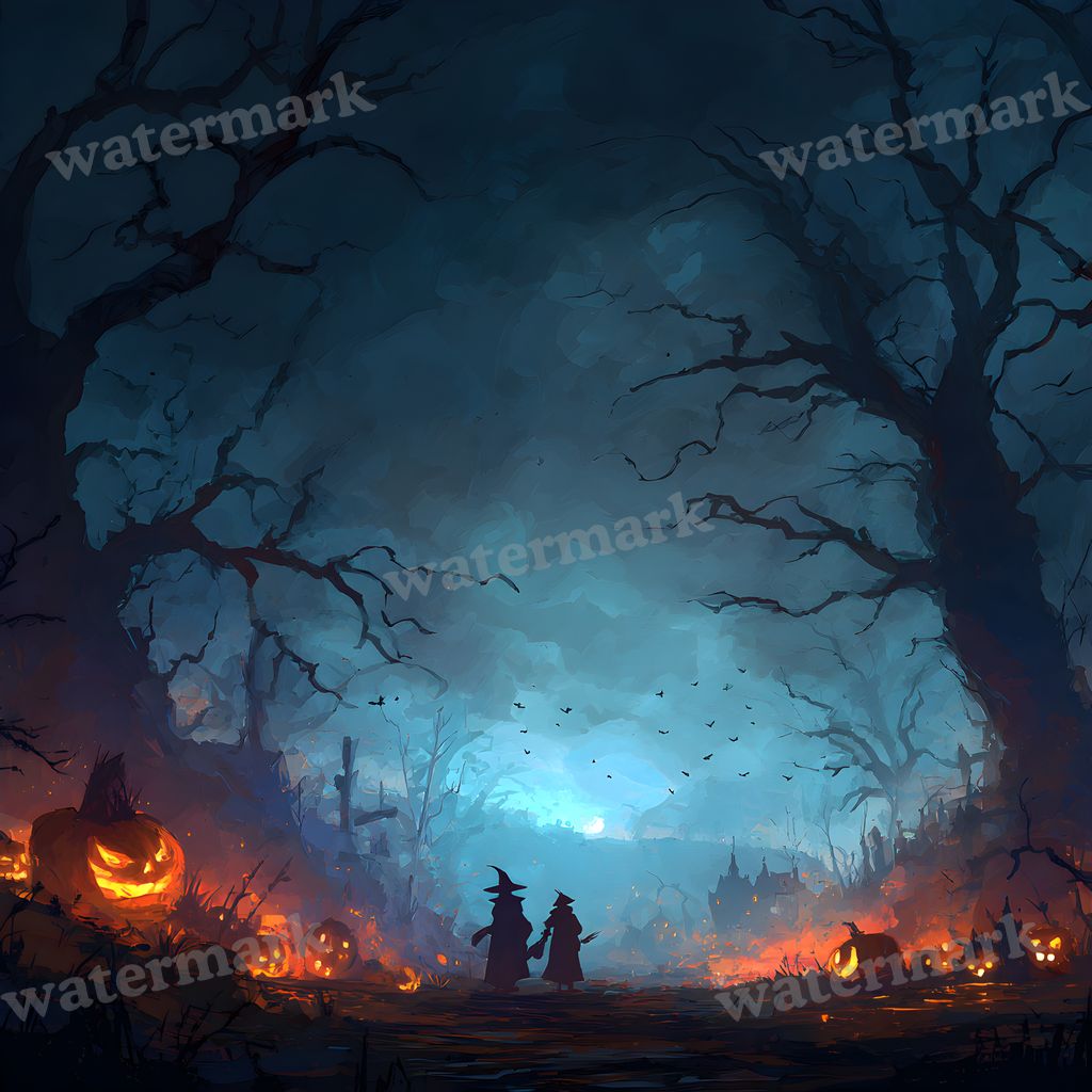 Witchy Halloween Backdrop Images