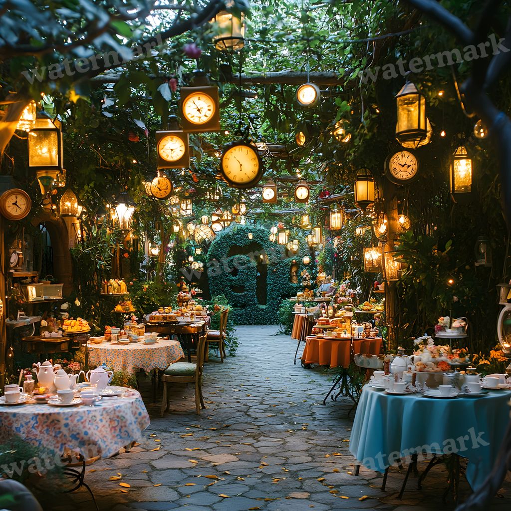 Wonderland Tea Party Backdrop Images