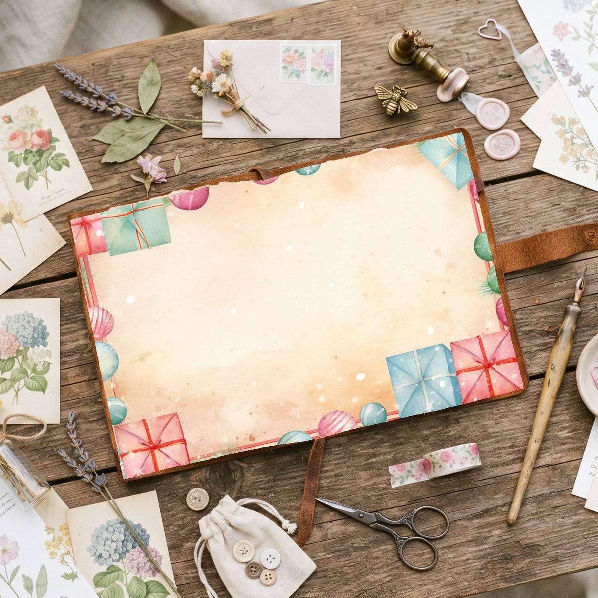 Wrapped Christmas Gifts Digital Papers
