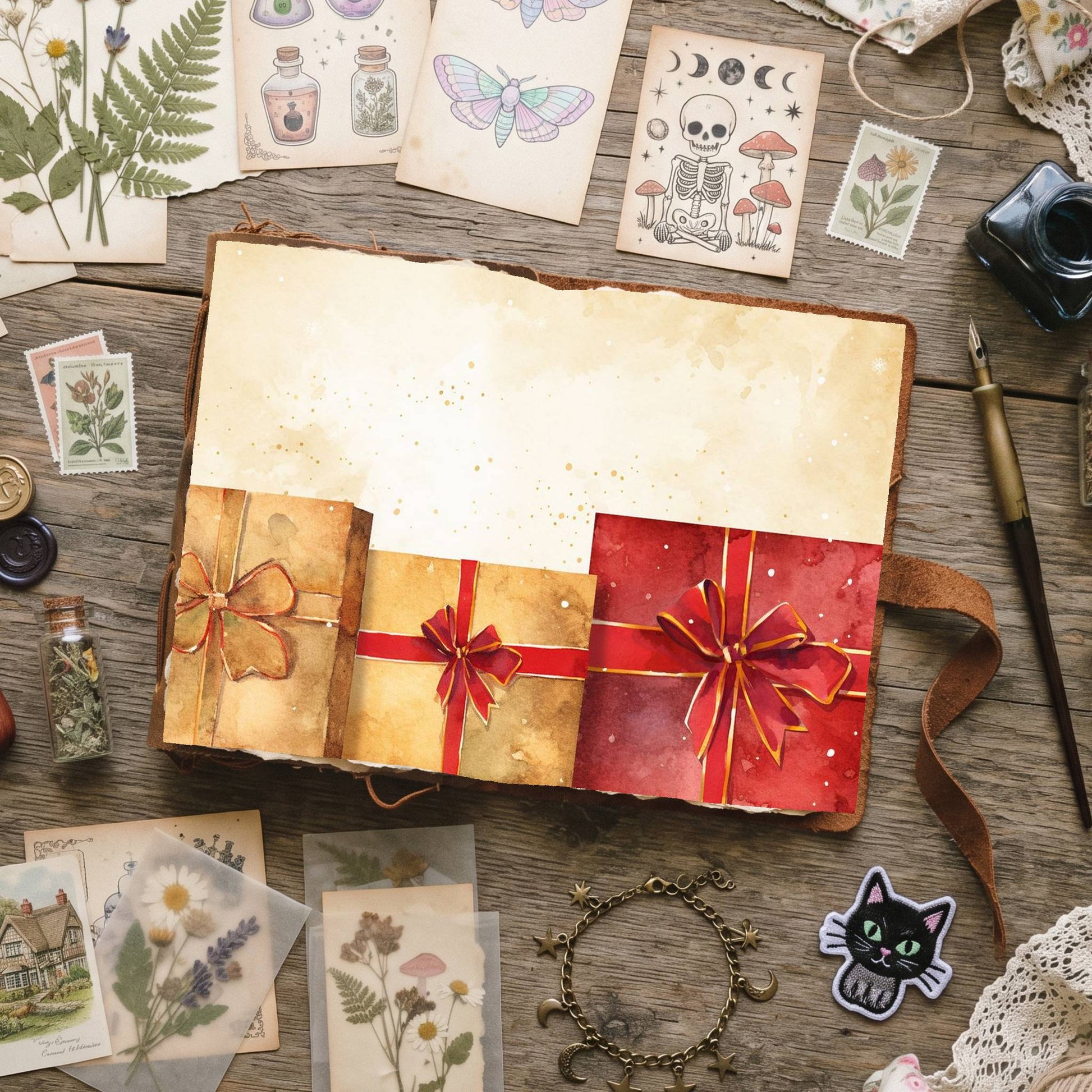Wrapped Christmas Gifts Digital Papers