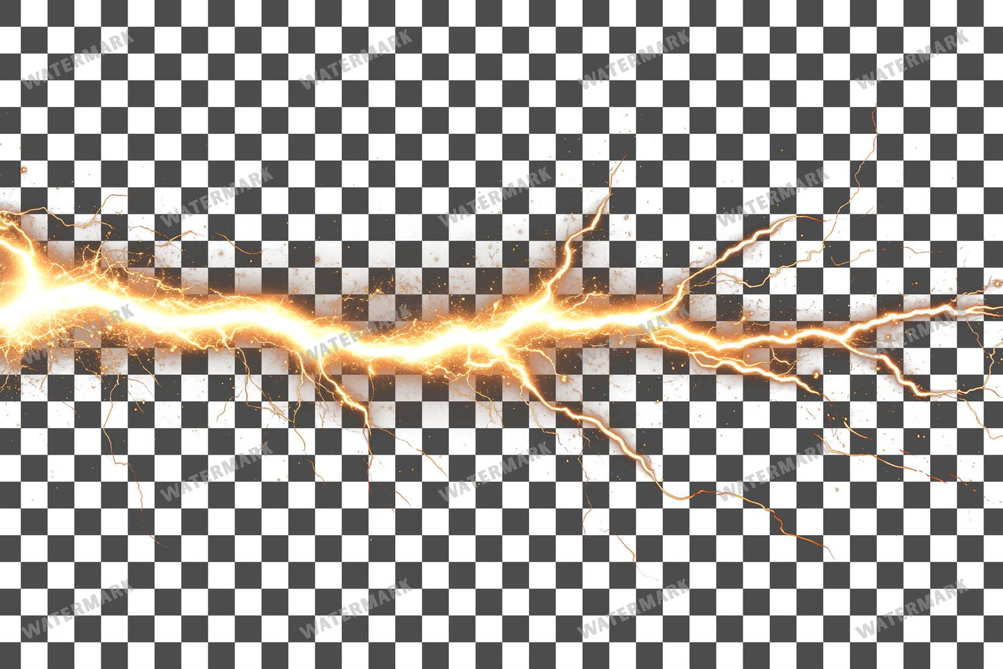 Yellow Lightning Strike Transparent Overlay Pngs