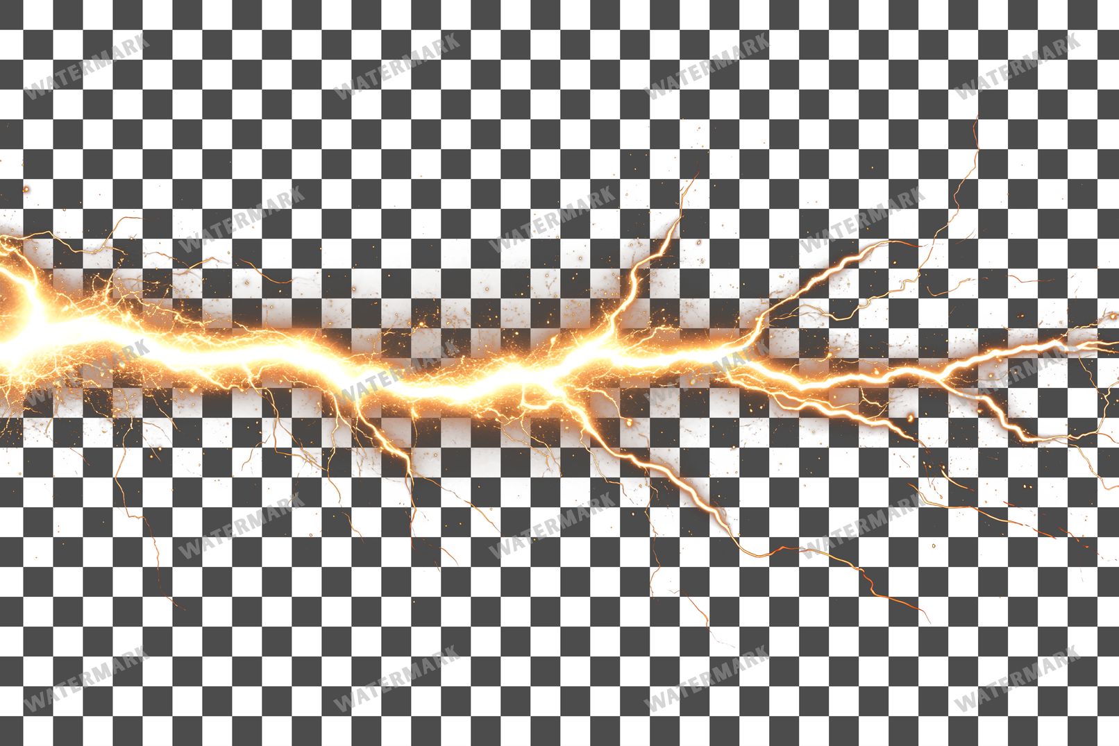 Yellow Lightning Strike Transparent Overlay Pngs