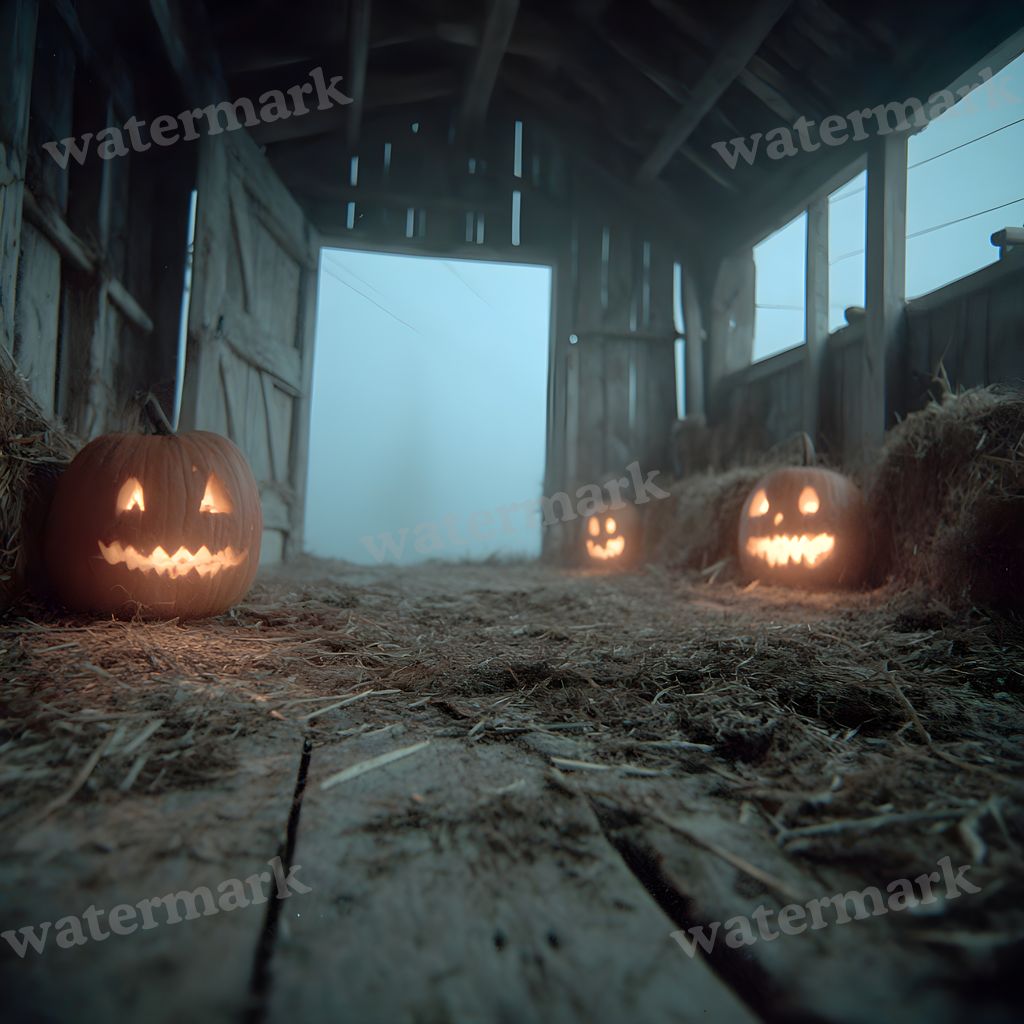 Abandoned Barn Loft At Midnight Backdrop Images