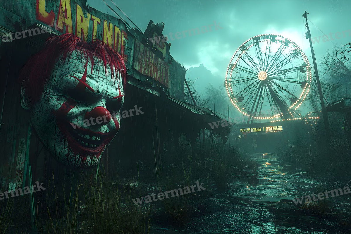 Abandoned Carnival Spooky Backdrop Images